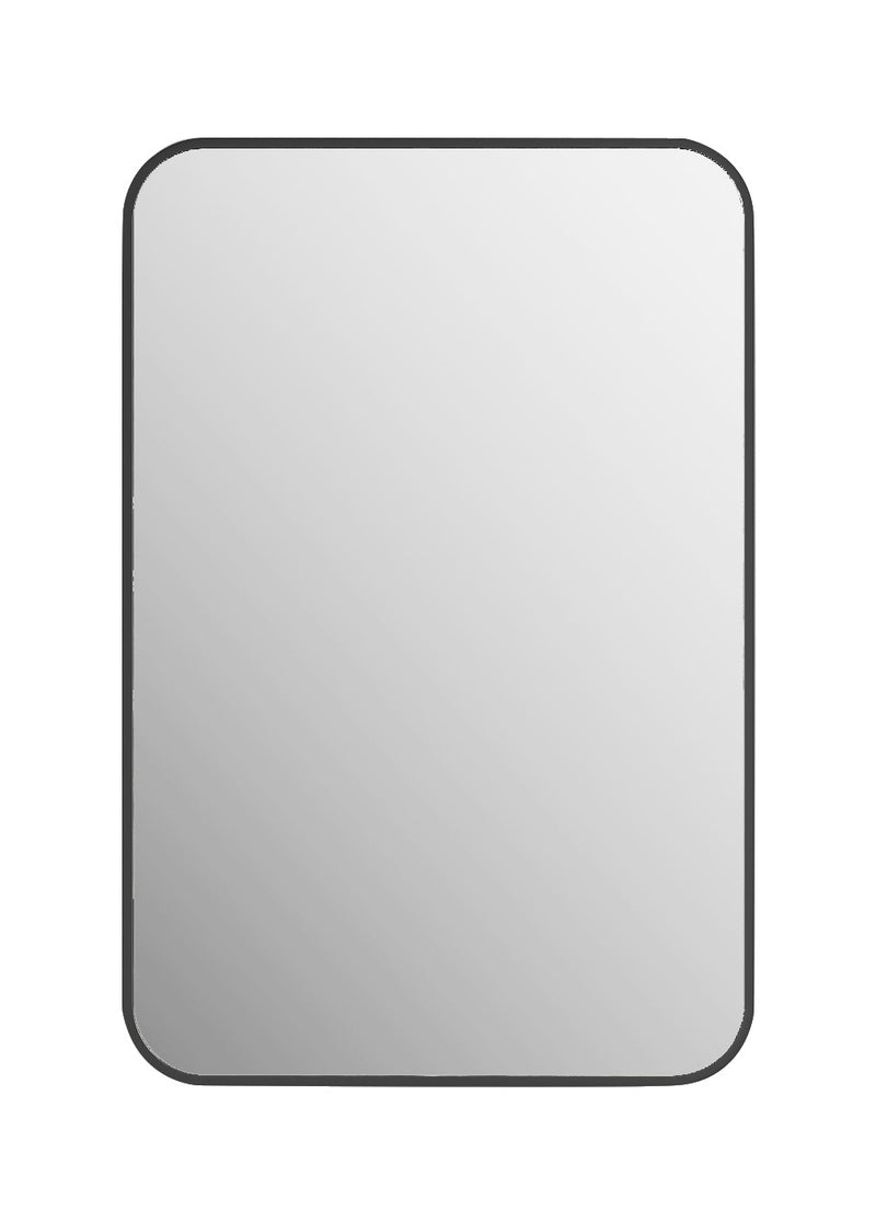Laviva 313MFLAT-2436MB Latitude 24" x 36" Matte Black mirror, front view on a white background