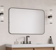 Laviva 313MFLAT-4836MB Latitude 48" x 36" Matte Black mirror, installed above a vanity