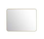 Laviva 313MFLAT-4836SB Latitude 48" x 36" Satin Brass mirror, front view on a white background