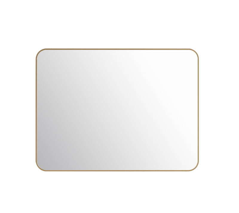 Laviva 313MFLAT-4836SB Latitude 48" x 36" Satin Brass mirror, front view on a white background