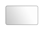 Laviva 313MFLAT-6036MB Latitude 60" x 36" Matte Black mirror, front view on a white background