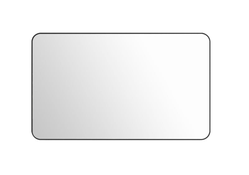 Laviva 313MFLAT-6036MB Latitude 60" x 36" Matte Black mirror, front view on a white background