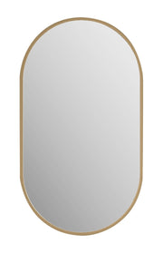 Laviva 313MFPIL-1832SB Pill 18" x 32" Satin Brass mirror, front view on a white background