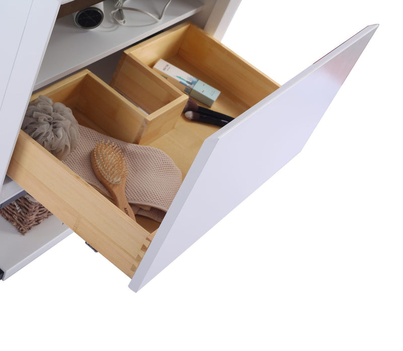 Laviva 313SMR-30W Alto 30" White vanity cabinet, open drawer with divided organizer close-up