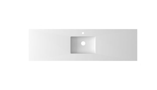 Laviva 313SQ1HSS-60C-MW Forever 60" Matte White solid surface countertop, top view on a white background