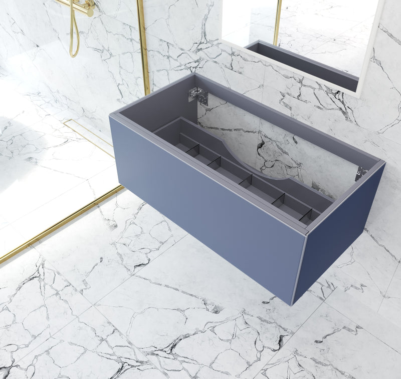 Laviva 313VTR-42NB Vitri 42" Nautical Blue vanity cabinet, installed in a bathroom