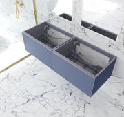 Laviva 313VTR-60DNB Vitri 60" Nautical Blue vanity cabinet, installed in a bathroom