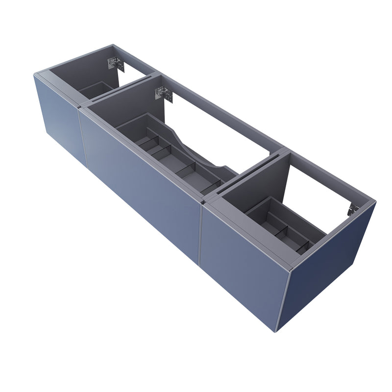 Laviva 313VTR-72CNB Vitri 72" Nautical Blue vanity cabinet, angled view on a white background