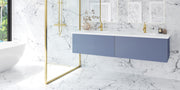Laviva 313VTR-72DNB-MW Vitri 72" Nautical Blue double vanity with Matte White solid surface top, panoramic room view