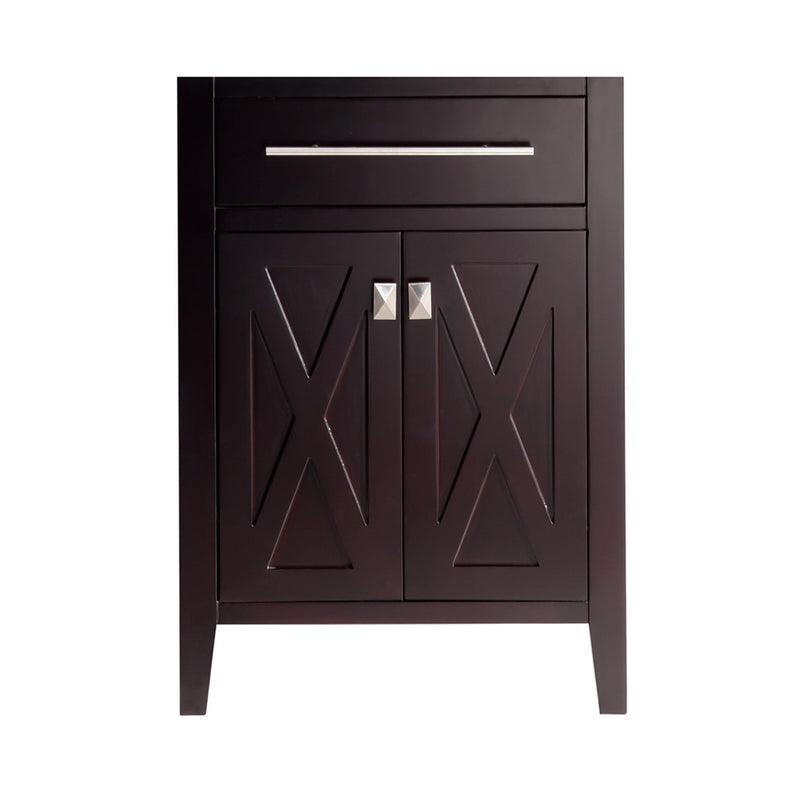 Laviva 313YG319-24B Wimbledon 24" Brown vanity cabinet, front view on a white background