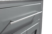 Laviva 313YG319-24G-BW Wimbledon 24" Grey vanity with Black Wood marble top, drawer handle close-up