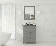 Laviva 313YG319-24G-BW Wimbledon 24" Grey vanity with Black Wood marble top, installed in a bathroom