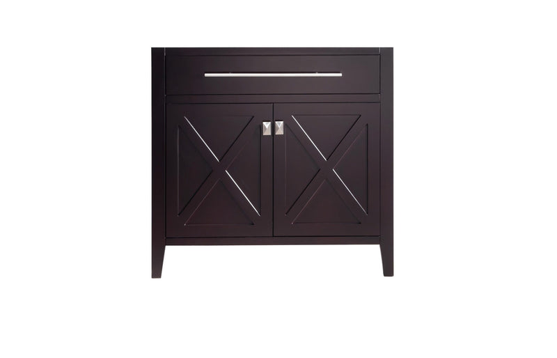Laviva 313YG319-36B Wimbledon 36" Brown vanity cabinet, front view on a white background