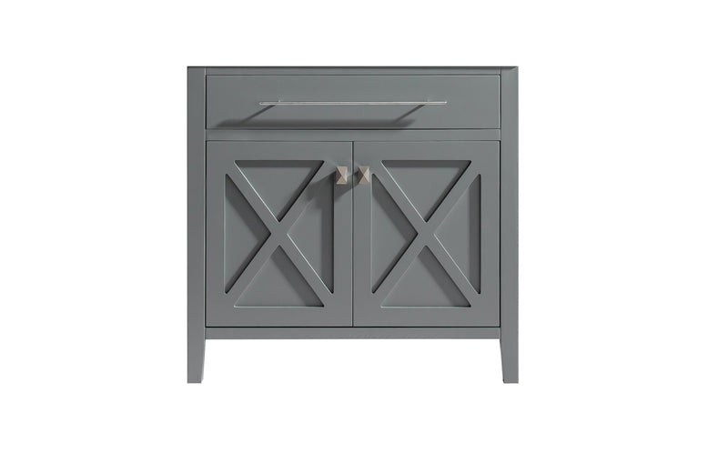 Laviva 313YG319-36G Wimbledon 36" Grey vanity cabinet, front view on a white background
