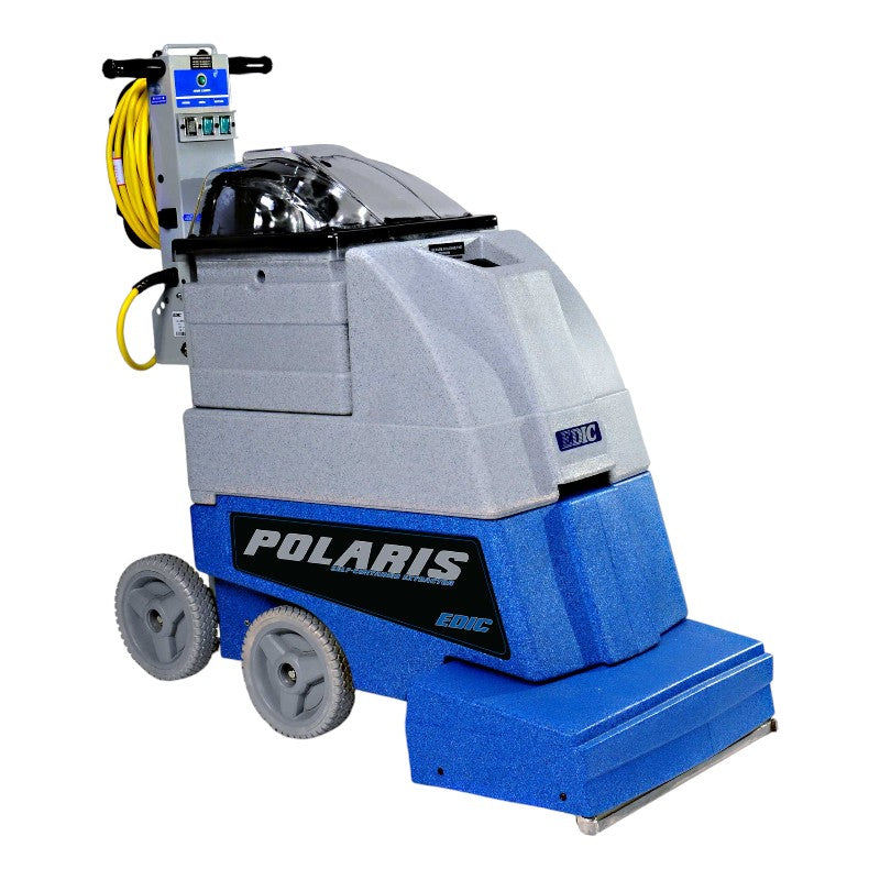left side view of edic polaris 1201ps 12 gallon carpet extractor designed for accessibility.
