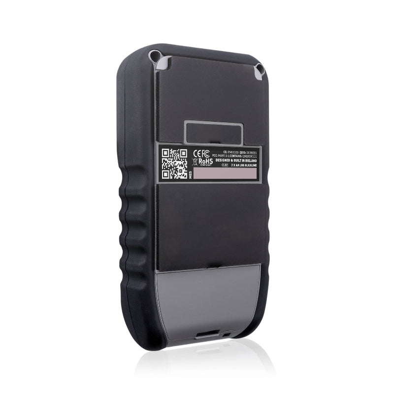 Tramex Water Damage Restoration Inspector Kit - WDIK: An angled view of the Tramex water damage restoration kit on a white background, showcasing its compact design and essential components for moisture detection.
