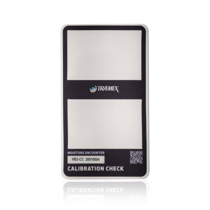 Tramex Flooring Assessment Kit - FAK Image of the moisture encounter calibration check box from Tramex, featuring a rectangular, sturdy design with labeled sections for easy use, showcasing a range of calibration indicators.