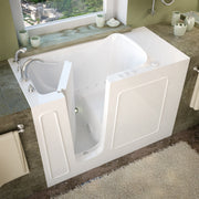 MediTub 2653LWA white walk-in tub with left drain, installed three-quarter view