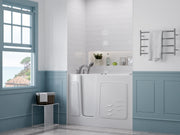 MediTub 2653LWA walk-in tub in a bathroom, room view from the front