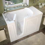MediTub 2653LWH white walk-in tub with left drain, installed three-quarter view