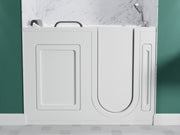 MediTub 2753FLWR walk-in tub in white, front view with the door closed