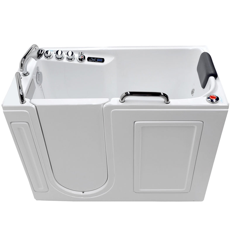MediTub 2753WILWD walk-in tub in white, front product view with the door closed