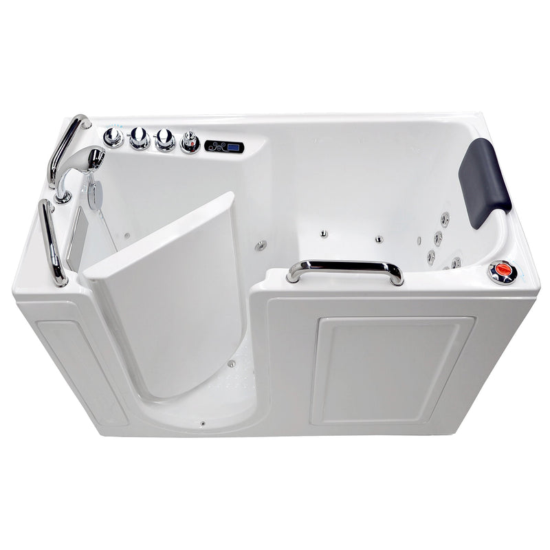 MediTub 2753WILWD walk-in tub in white, product view with the door open