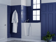 MediTub 2952LWA walk-in tub in a bathroom, room view from the front