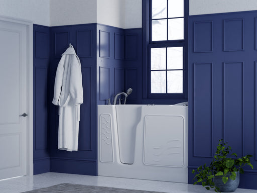 MediTub 2952LWA walk-in tub in a bathroom, room view from the front