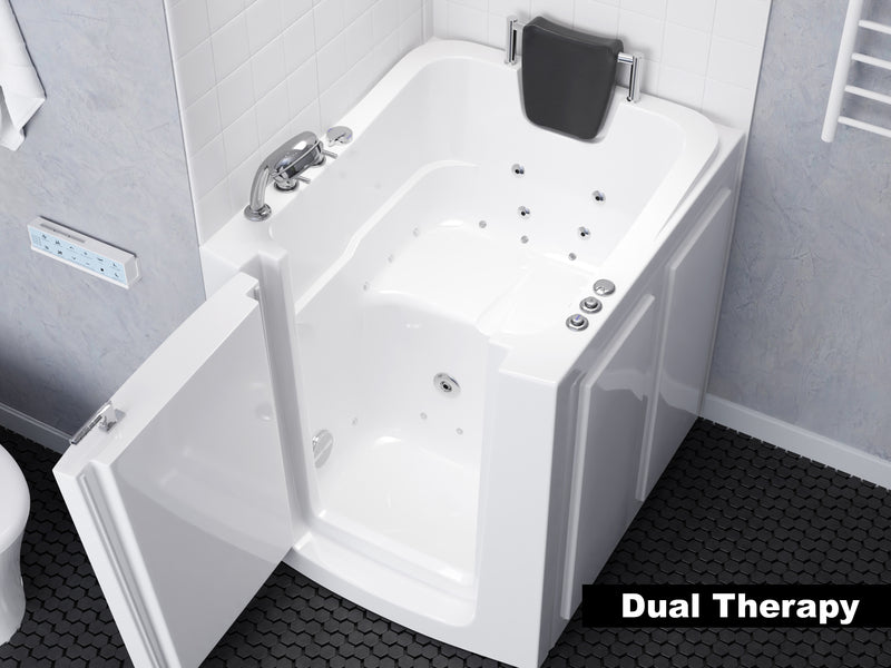 MediTub 3238LWD walk-in tub in a bathroom, room view from the front (2)