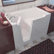MediTub 3660LWA white walk-in tub with left drain, installed three-quarter view