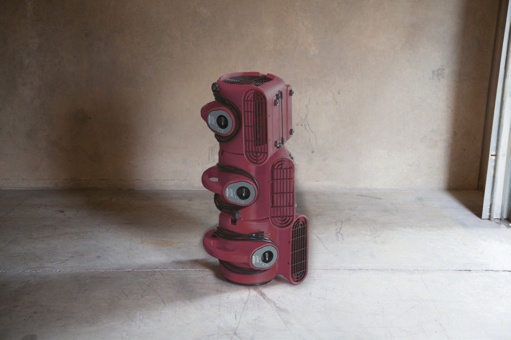 Stacks on its side for storage