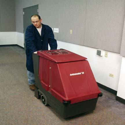 Minuteman Ambassador 20 carpet extractor in use on office carpet