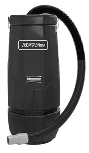 Minuteman BPV Pro backpack vacuum canister with its attached hose, front view