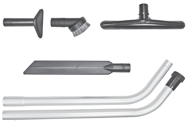 Optional Minuteman BPV Pro 5-piece tool kit (not included): upholstery tool, dust brush, floor tool, crevice tool and two-piece wand