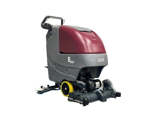 Minuteman E20 Cylindrical walk-behind scrubber, front three-quarter view with cylindrical brush deck