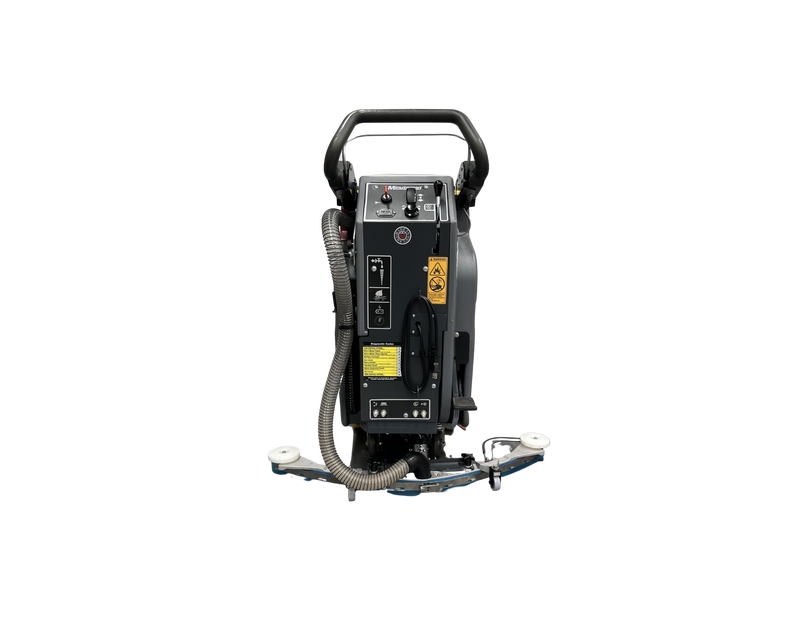 Minuteman E26 ECO rear view with control panel, charger cord and squeegee