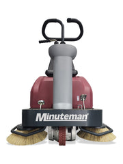Minuteman Kleen Sweep 32R rider sweeper, straight front view, shown with the optional left-hand side broom (not included)