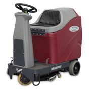 Minuteman Max Ride 20 rider floor scrubber, front left three-quarter view on white