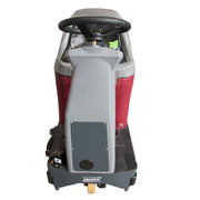 Minuteman Max Ride 20 rider scrubber, front view of steering column on white
