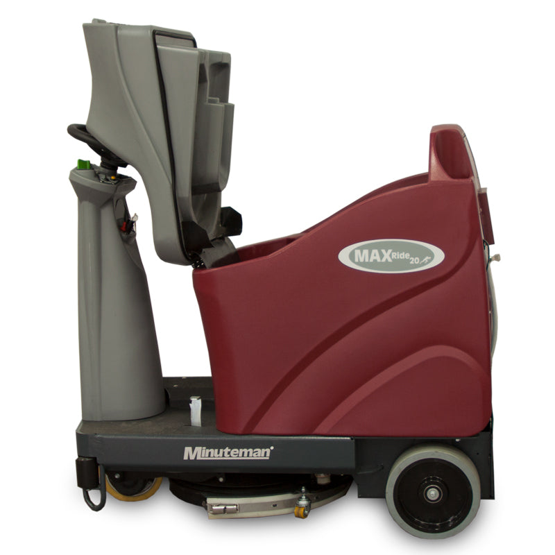 Minuteman Max Ride 20 with seat tipped forward for tank access, side view on white