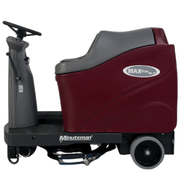 Minuteman Max Ride 26 rider floor scrubber, left side view on white