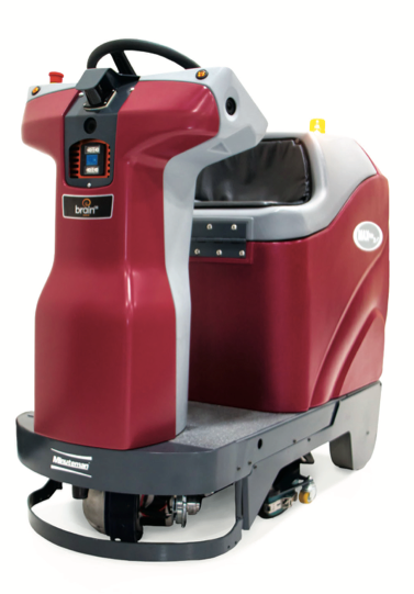 Minuteman RoboScrub 20 robotic floor scrubber, front three quarter view on white