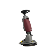 Minuteman Scrubmaster B5 17-inch orbital floor scrubber, three-quarter view, shown with an optional orbital brush (not included; ships with an orbital pad holder and red pads)