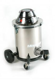Minuteman X-839 6 gal stainless steel vacuum on a caster base