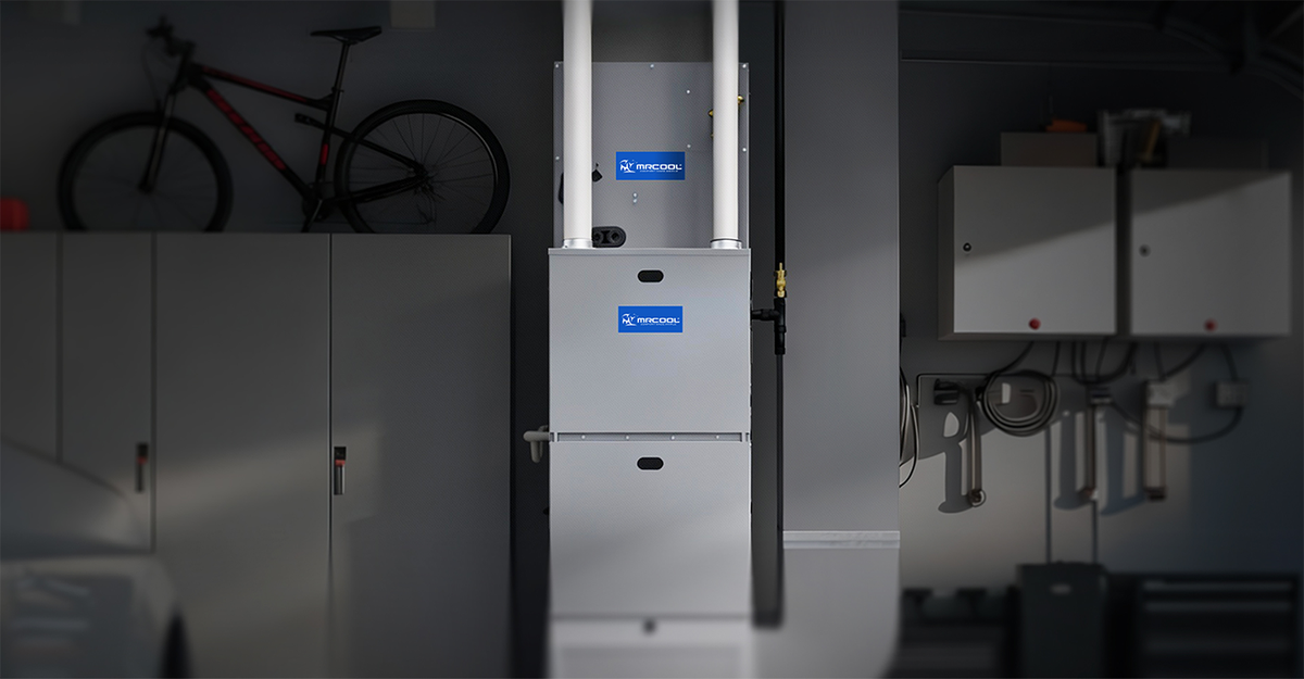 Gas furnace below, heat pump coil above