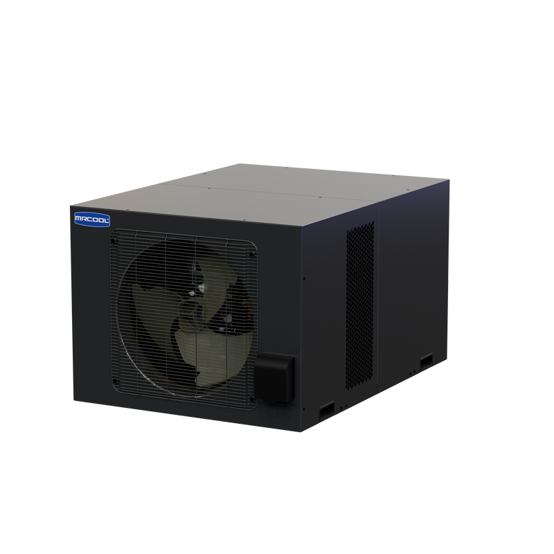 Outside face of the Compact Refrigeration System with the condenser fan behind its guard
