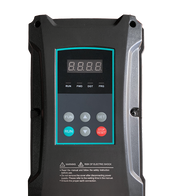 CoolBlade control box with four-digit display, run, set and arrow buttons and a red stop button