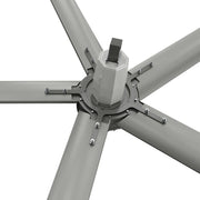 Top of the CoolBlade 16' hub, showing the mounting post and the bolted plate that holds the five blades