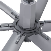 Top of the CoolBlade 24' hub, mounting post and six-arm blade plate with bolted blades